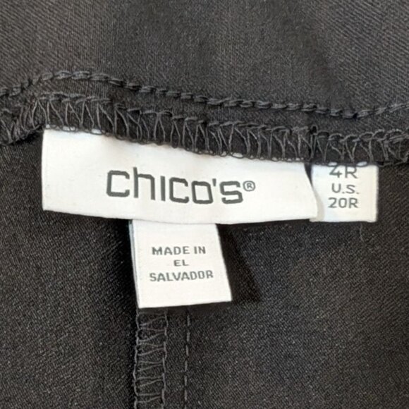 Chicos So Slimming Flare Pants Size 4R US 20R Black Stretch - Picture 3 of 5